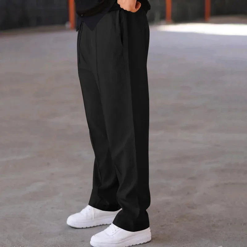 AARON | Men’s Relaxed Straight-Leg Pants With Adjustable Drawstring And Side Pockets