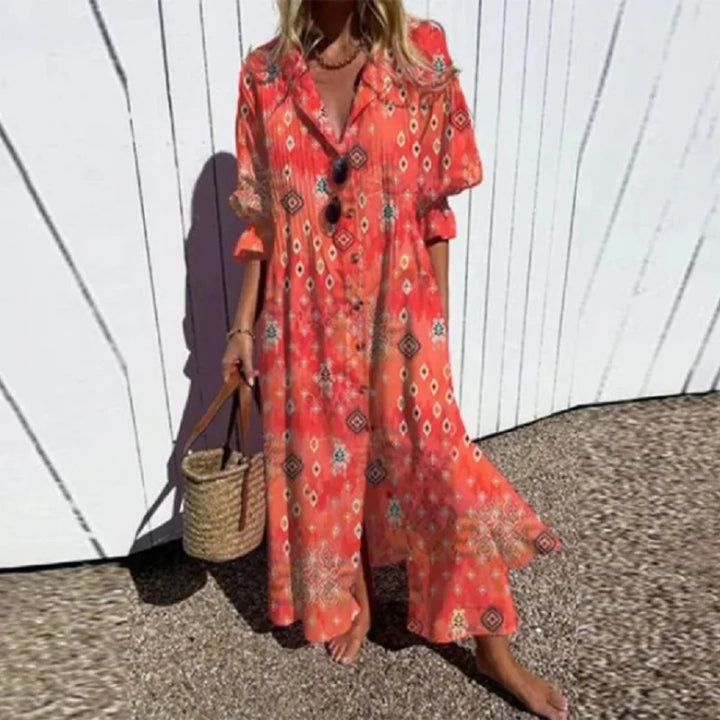 Aurora | Women’s Boho Maxi Dress with V-Neck