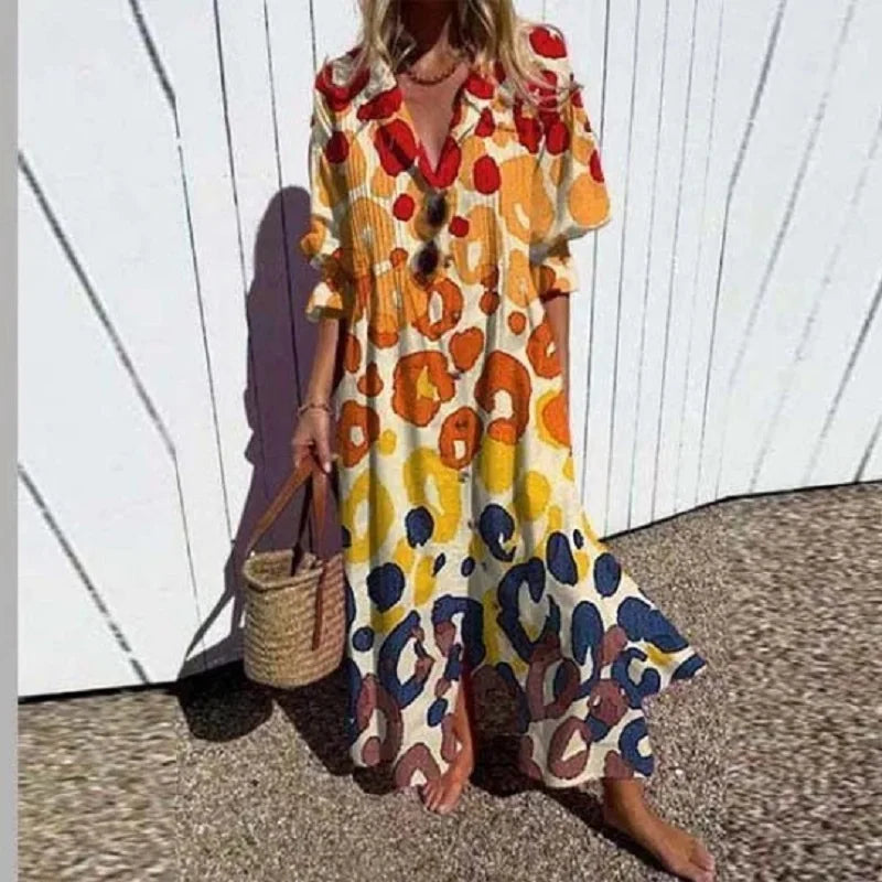 Aurora | Women’s Boho Maxi Dress with V-Neck