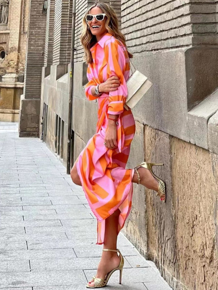 Elena | Women’s Wrap Midi Dress with 3/4 Sleeves