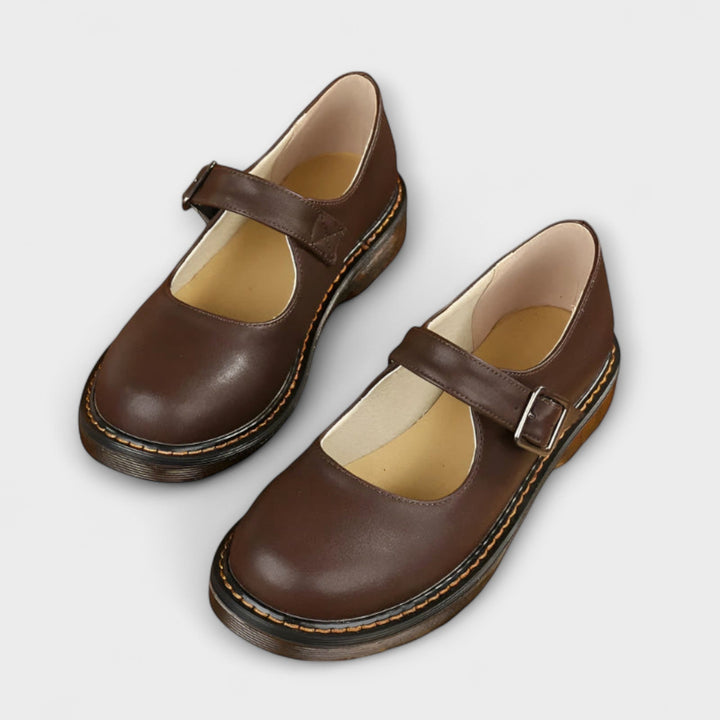 AMELIA | Women’s Timeless Mary Jane Flat Shoes With Secure Buckle Closure