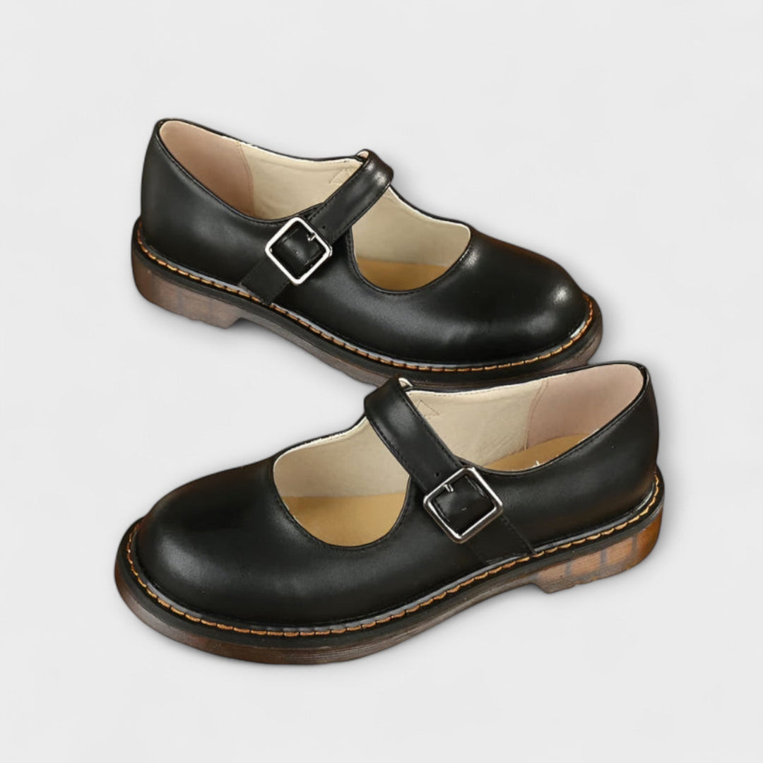 AMELIA | Women’s Timeless Mary Jane Flat Shoes With Secure Buckle Closure