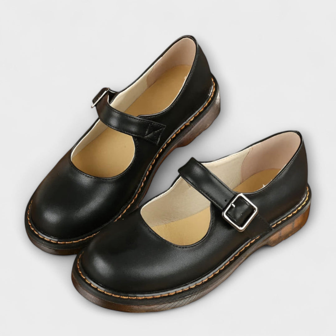 AMELIA | Women’s Timeless Mary Jane Flat Shoes With Secure Buckle Closure