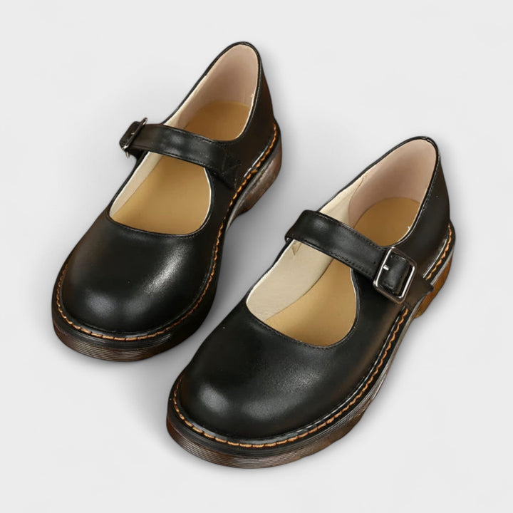 AMELIA | Women’s Timeless Mary Jane Flat Shoes With Secure Buckle Closure