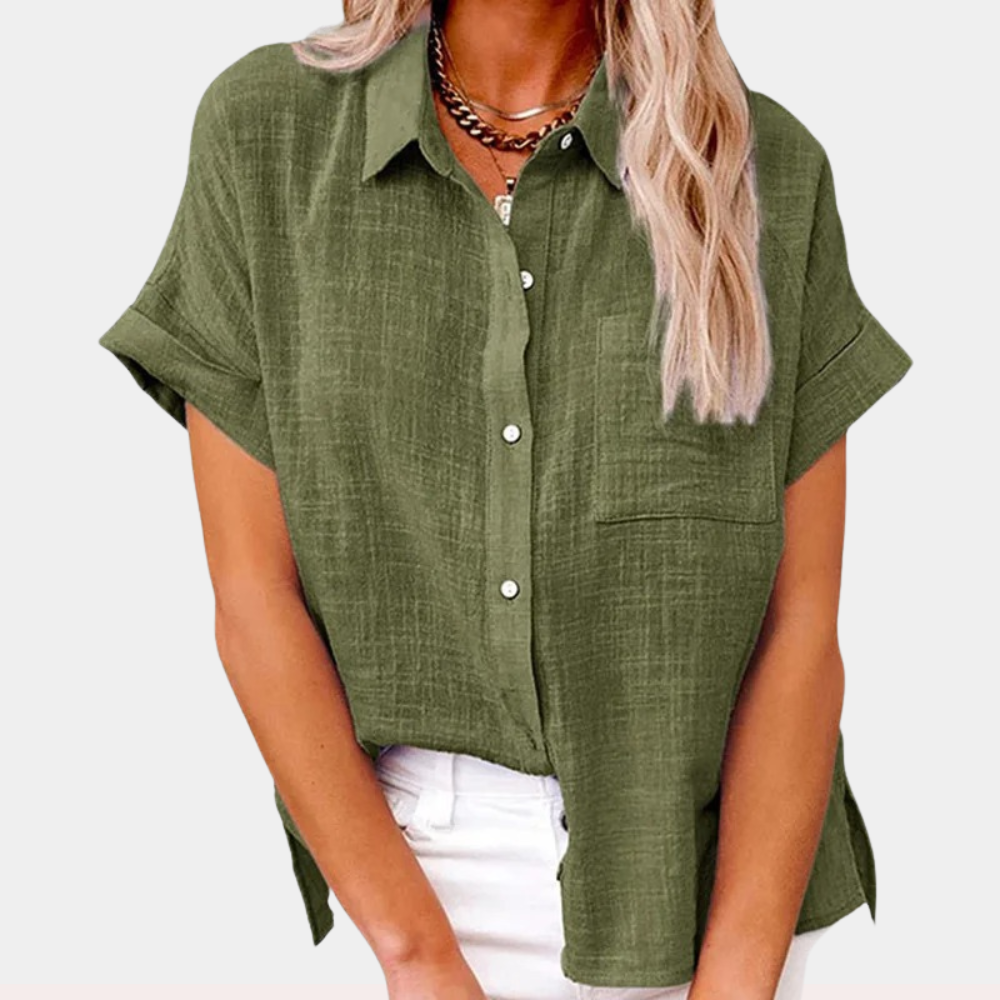 Harriet | Relaxed Short-Sleeve Button-Down Shirt For Women