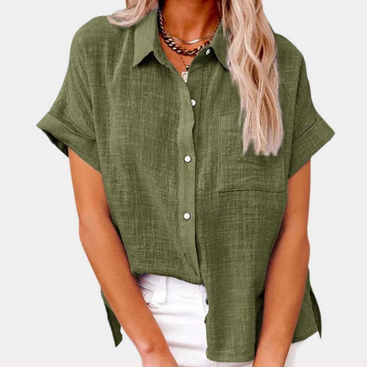 Harriet | Relaxed Short-Sleeve Button-Down Shirt For Women