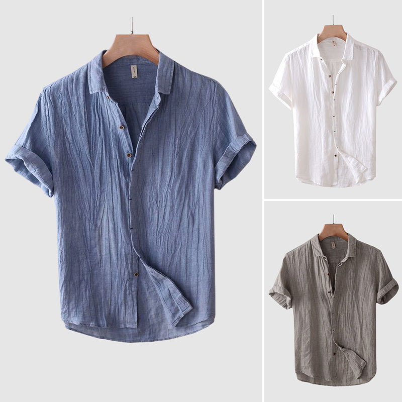 Lucien | Men’s Wrinkle Texture Short Sleeve Shirt