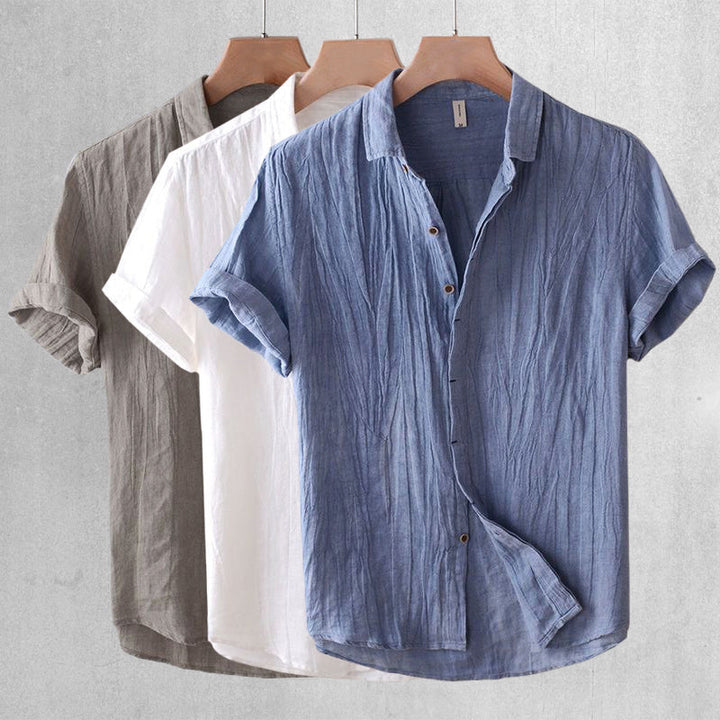 Lucien | Men’s Wrinkle Texture Short Sleeve Shirt