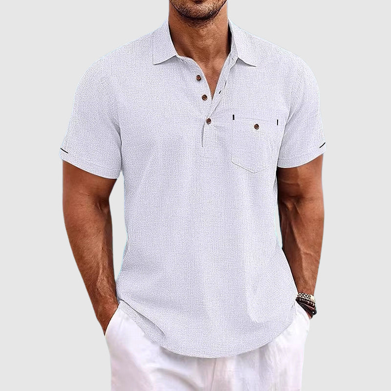 Elio | Men’s Linen Short Sleeve Polo Shirt