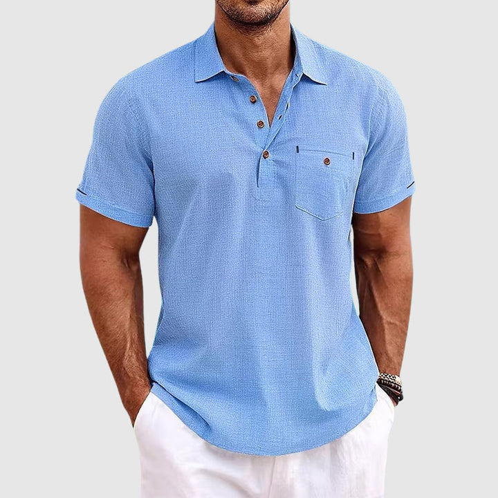 Elio | Men’s Linen Short Sleeve Polo Shirt