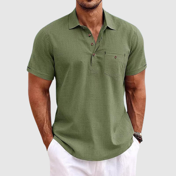 Elio | Men’s Linen Short Sleeve Polo Shirt