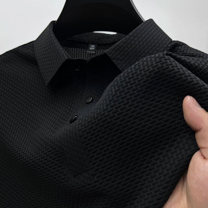 Milan | Men’s Textured Snap-Button Polo Shirt
