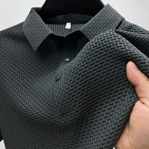 Milan | Men’s Textured Snap-Button Polo Shirt