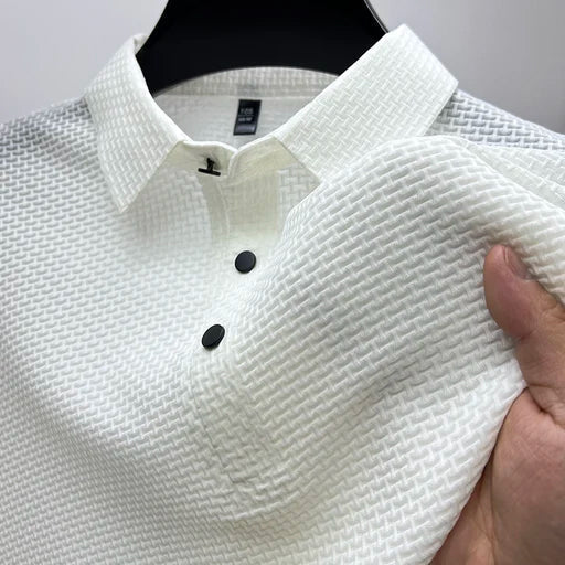 Milan | Men’s Textured Snap-Button Polo Shirt