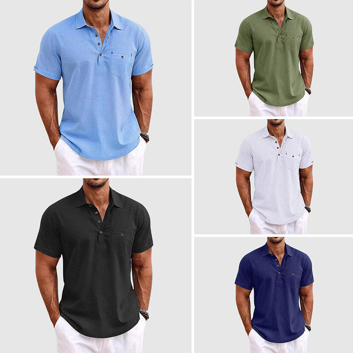 Elio | Men’s Linen Short Sleeve Polo Shirt