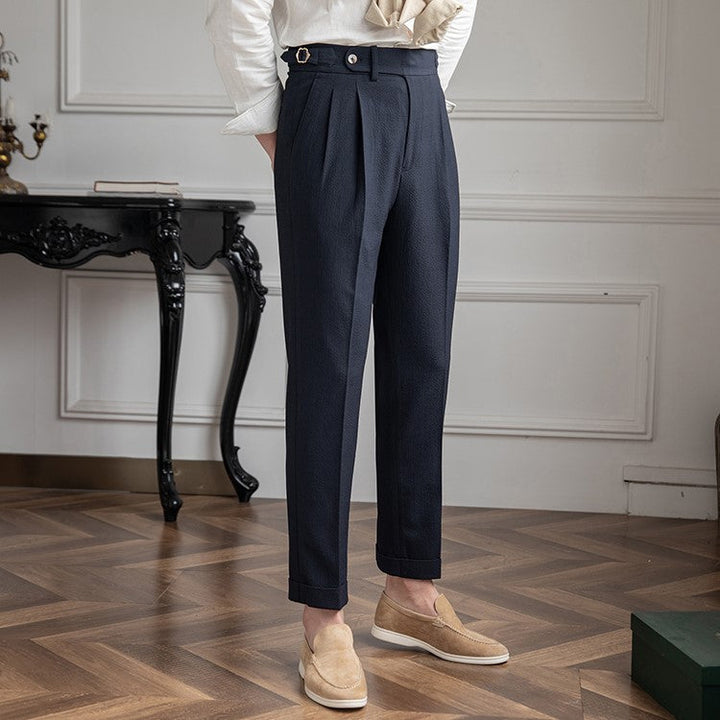 Henry | Men’s High-Waist Pleated Tailored Trousers