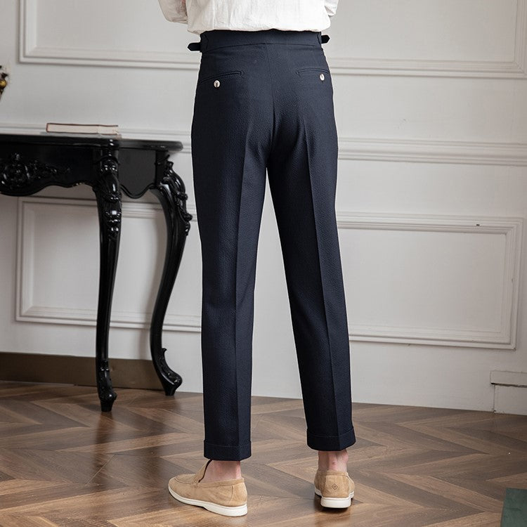 Henry | Men’s High-Waist Pleated Tailored Trousers