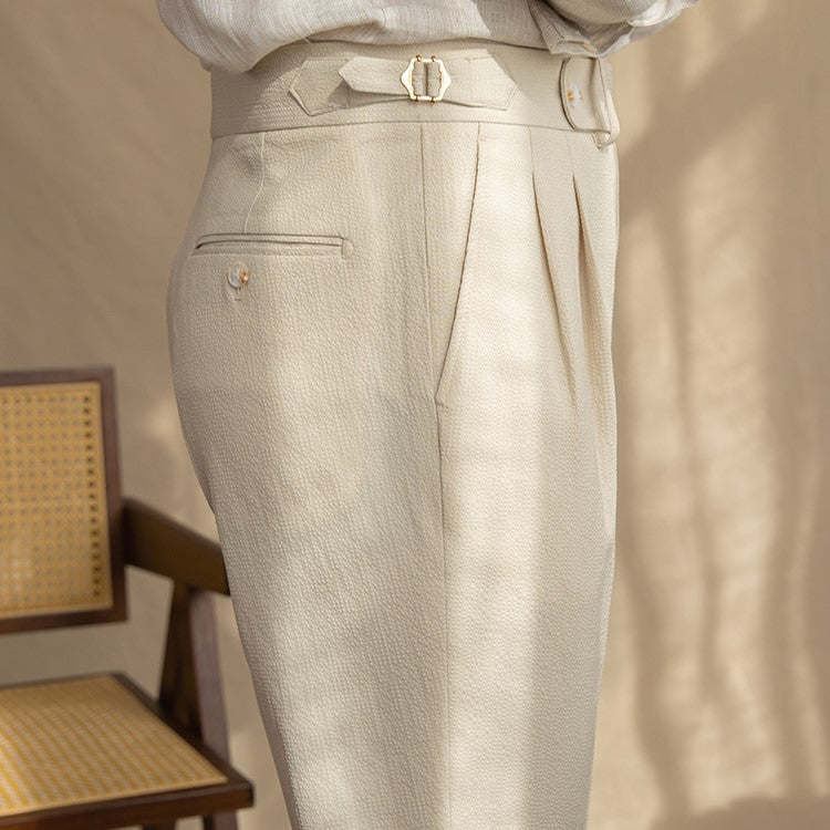 Henry | Men’s High-Waist Pleated Tailored Trousers