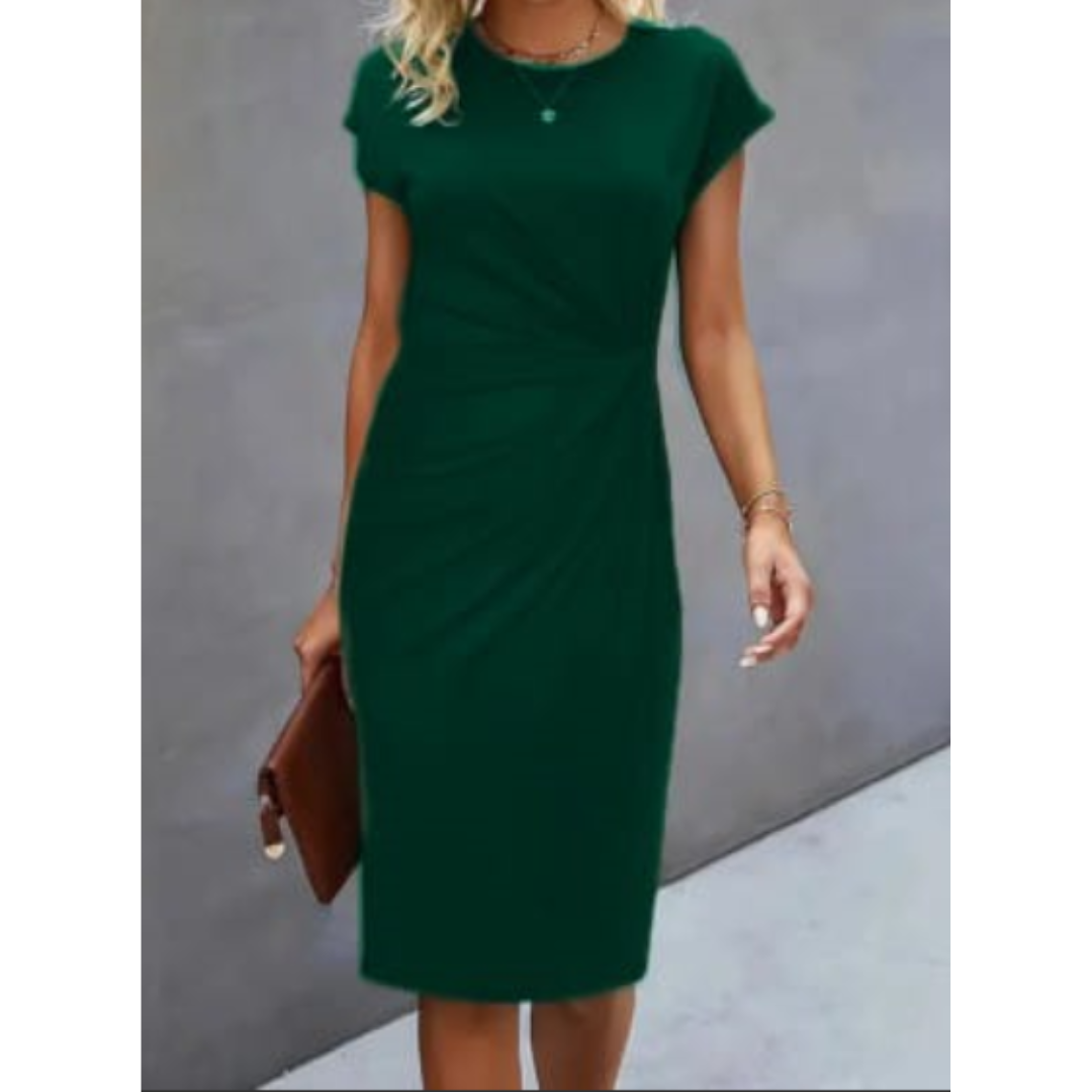 Elise | Women’s Short Sleeve Formal Midi Dress