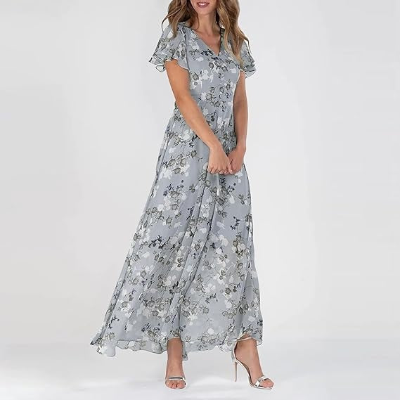 Celeste | Women’s Summer Formal Floral Maxi Wedding Guest Dress