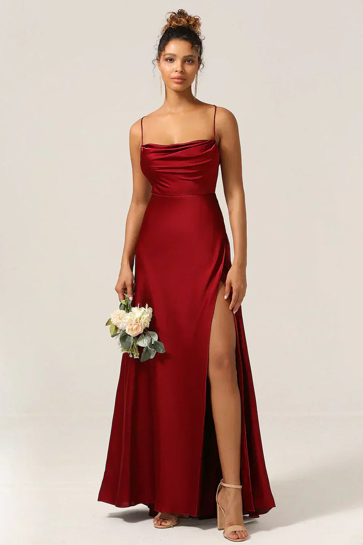 Nina | Women’s Elegant Strappy Maxi Dress With Flowing Silhouette And Side Slit