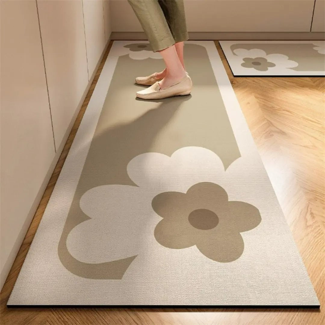 Absorbent anti-fatigue kitchen mat in front of a sink - product photo 4