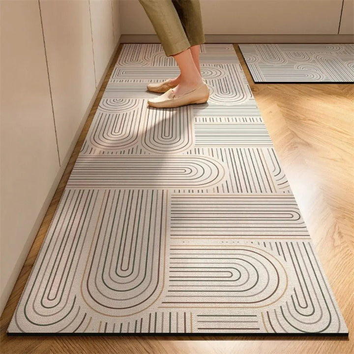 Absorbent anti-fatigue kitchen mat in front of a sink - product photo 6