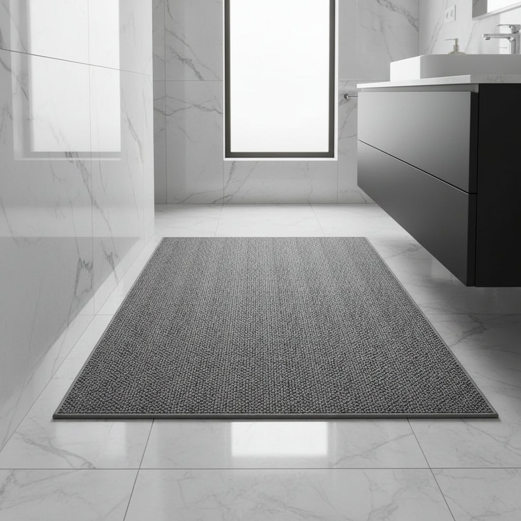 Absorbent geometric-pattern doormat in a modern entryway - product photo 1