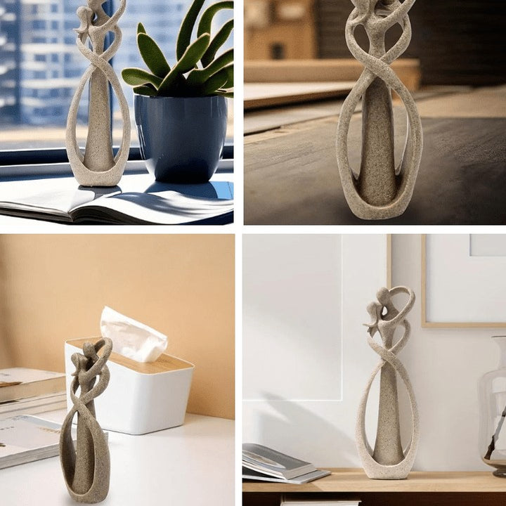Abstract resin sculpture of two embracing figures - product photo 6