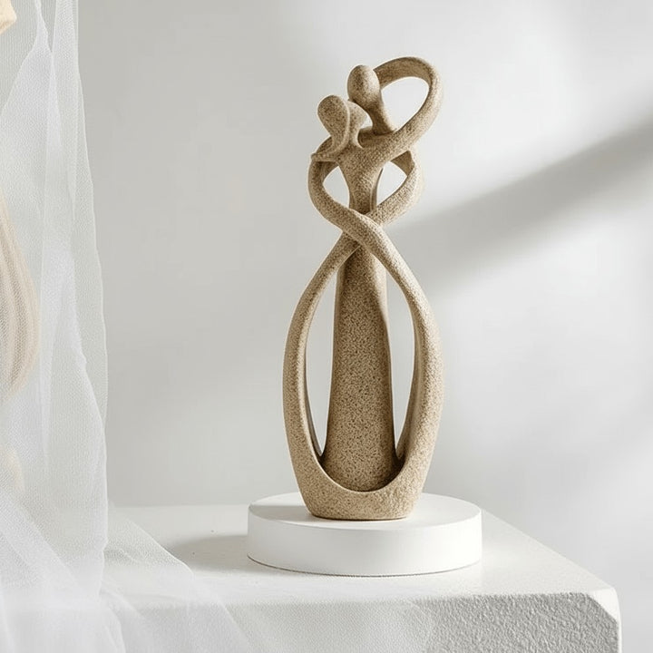 Abstract resin sculpture of two embracing figures - product photo 7