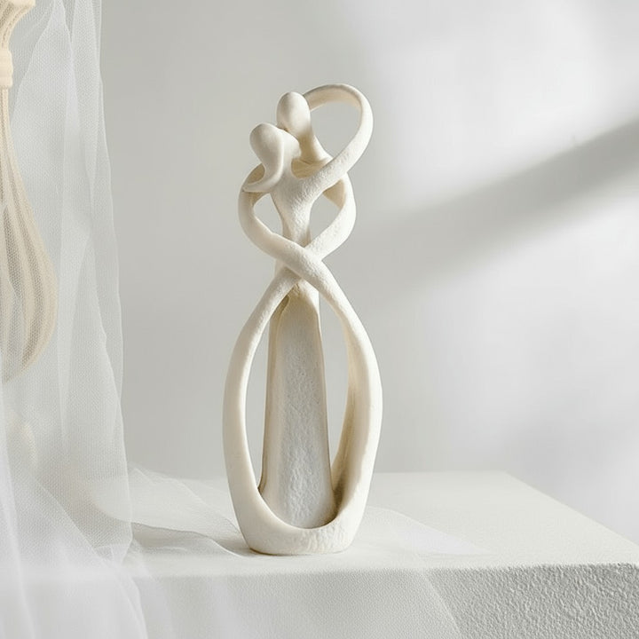 Abstract resin sculpture of two embracing figures - product photo 8