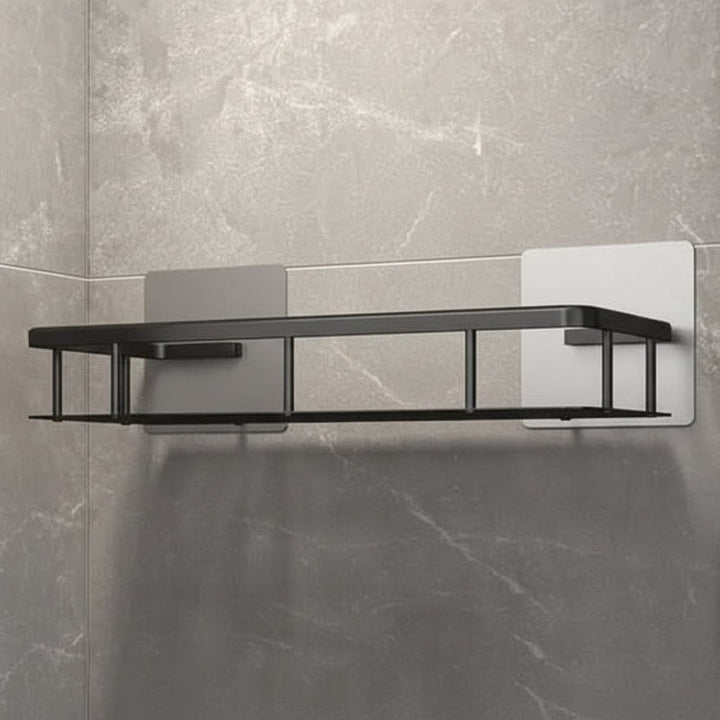 Adhesive stainless steel bathroom shelf mounted on tile - product photo 11