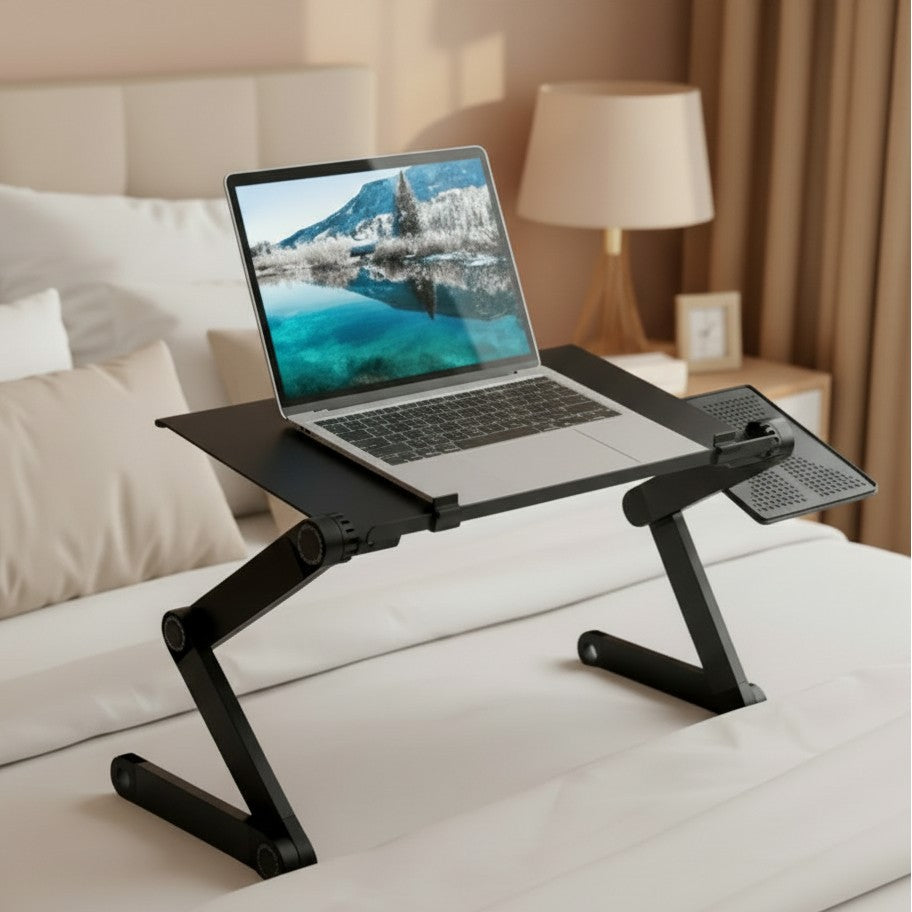 Adjustable laptop stand with a rotating base - product photo 1