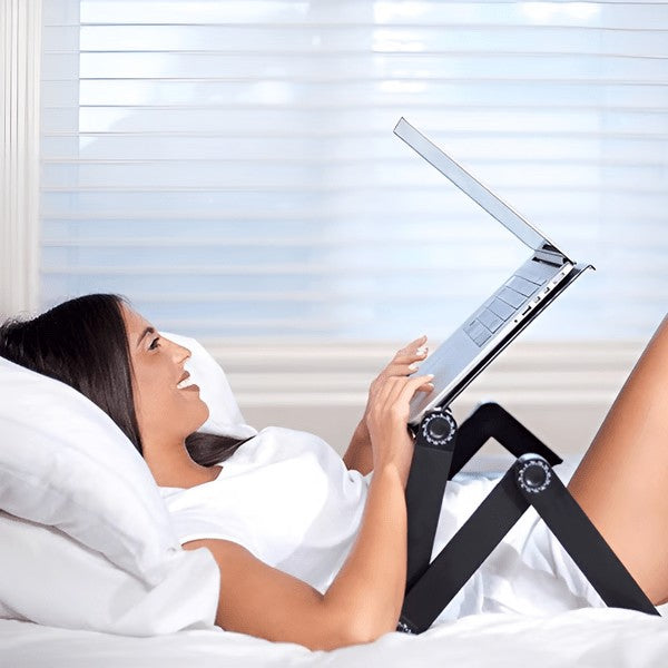 Adjustable laptop stand with a rotating base - product photo 2