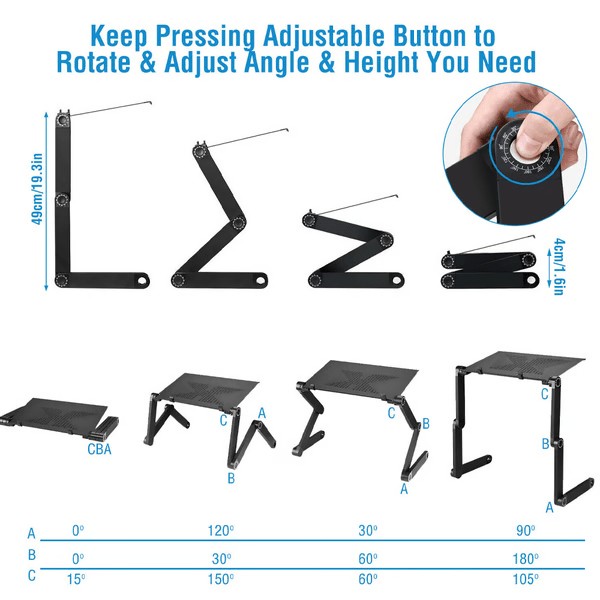 Adjustable laptop stand with a rotating base - product photo 5