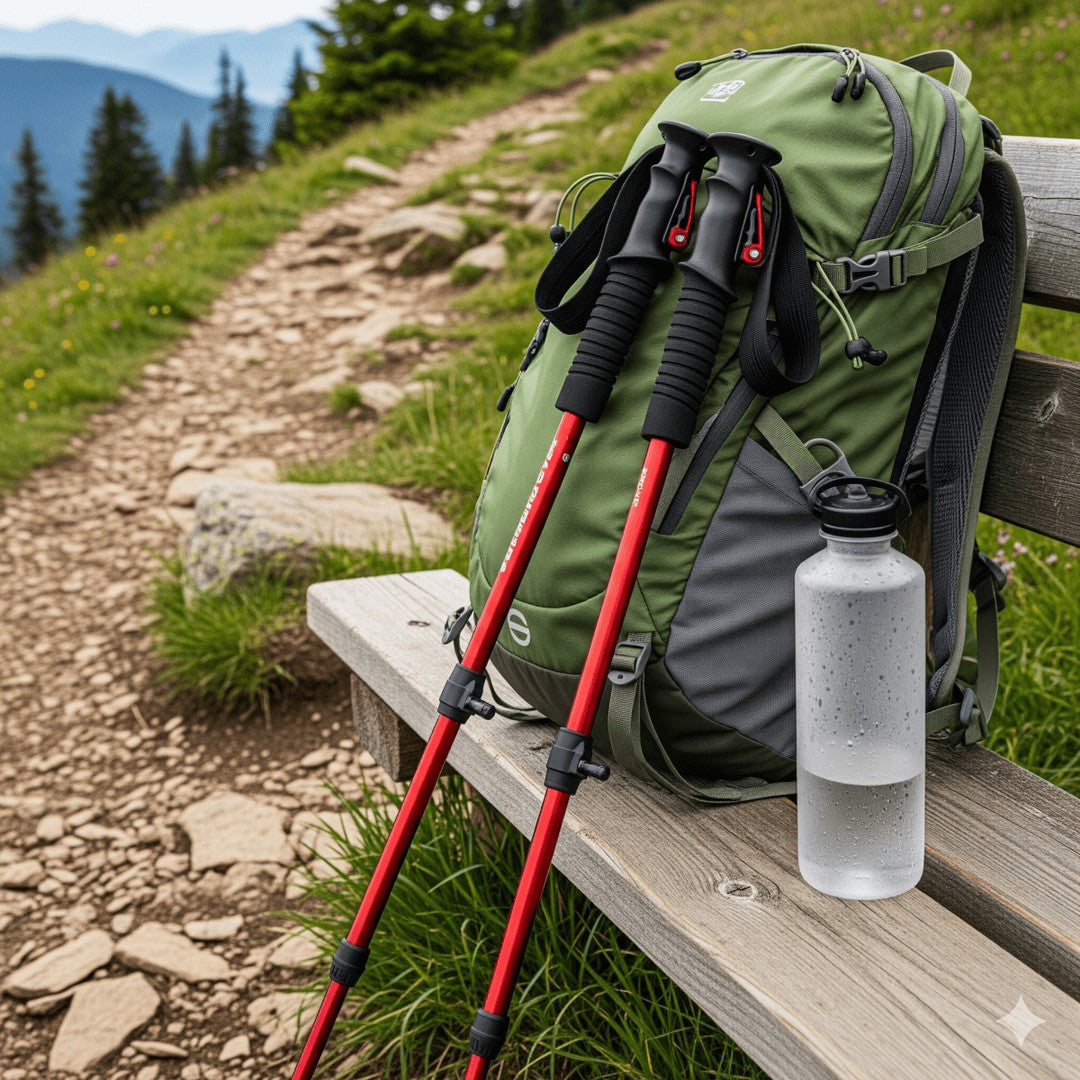 Pair of adjustable telescopic trekking poles - product photo 1