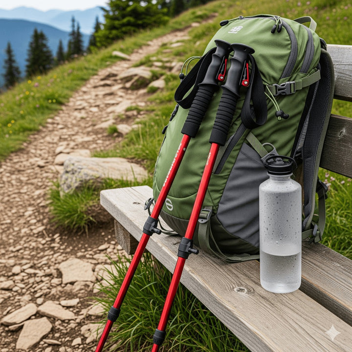 Pair of adjustable telescopic trekking poles - product photo 1
