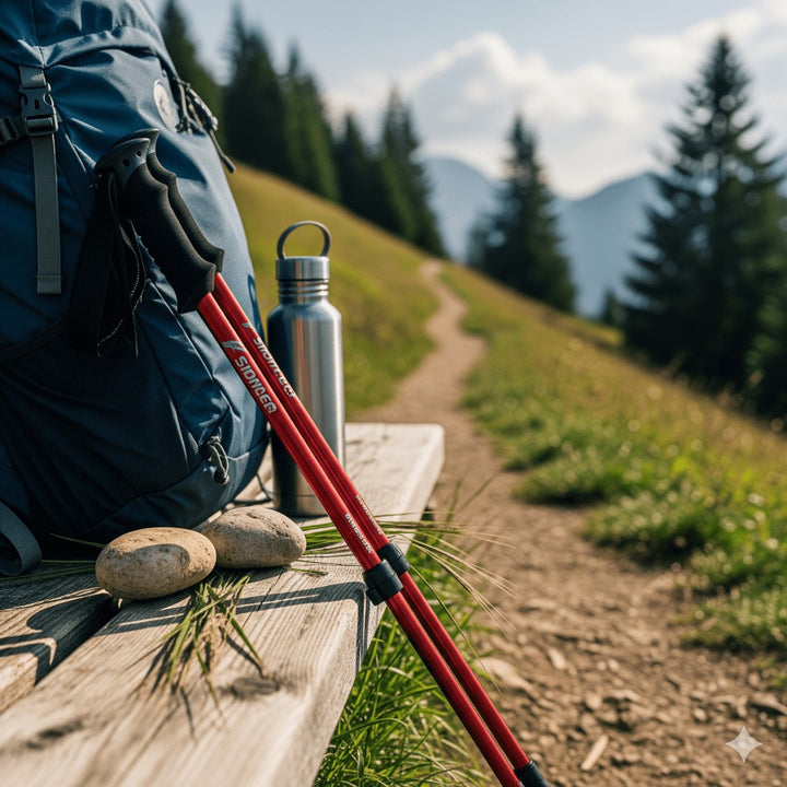 Pair of adjustable telescopic trekking poles - product photo 2