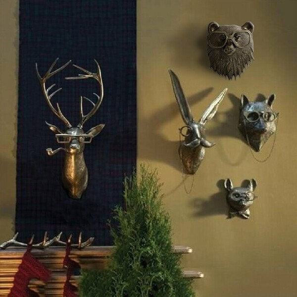 Stylised animal head wall decoration - product photo 5