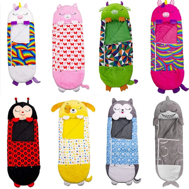 Animal sleeping bag folded into a round cushion - product photo 2