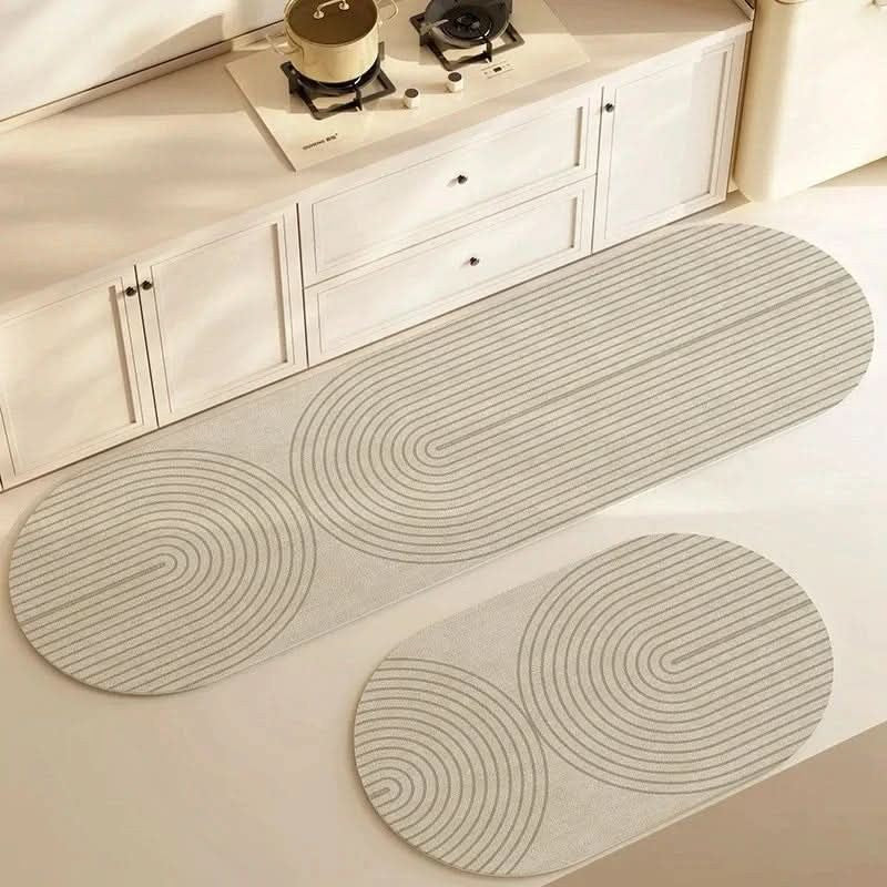 Cushioned anti-fatigue kitchen floor mat in front of a counter - product photo 5