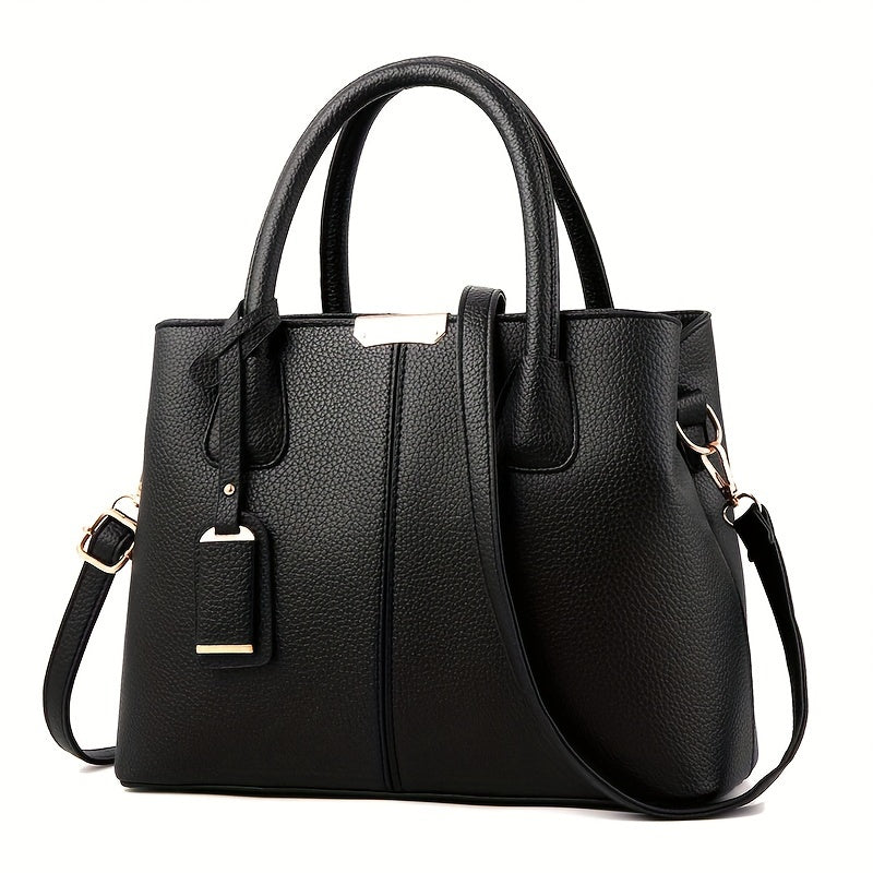 Amelia | Structured Leather Women’s Tote Handbag With Crossbody Strap