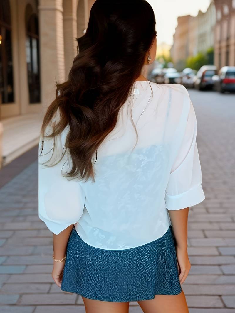 Marielle | Women’s Airy Open-Front Blouse
