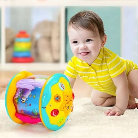 Baby toy drum with light projection and sound - product photo 2