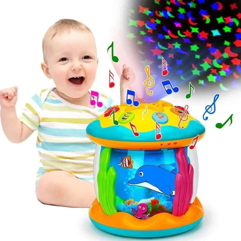 Baby toy drum with light projection and sound - product photo 3