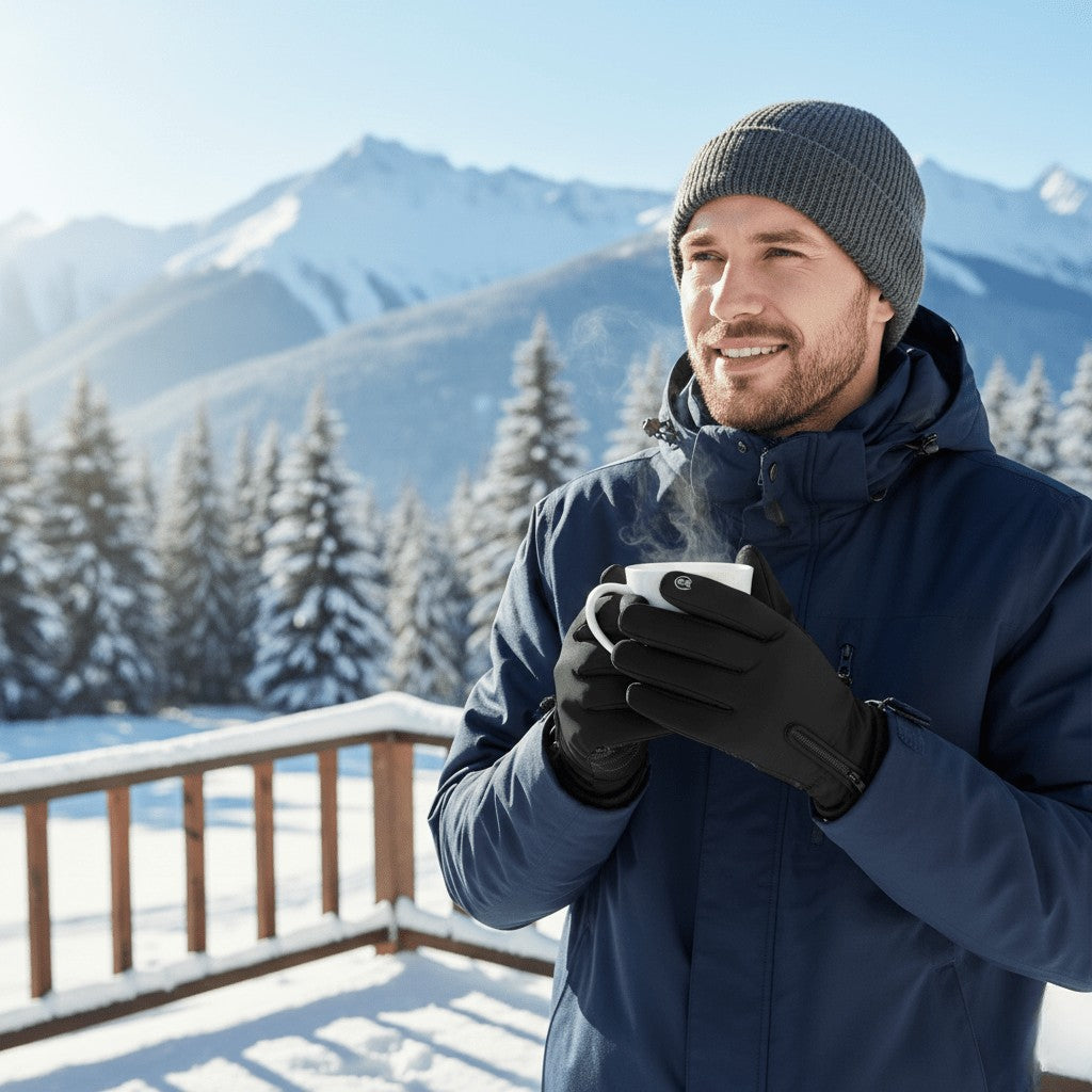 Battery-heated waterproof gloves with touchscreen tips - product photo 3