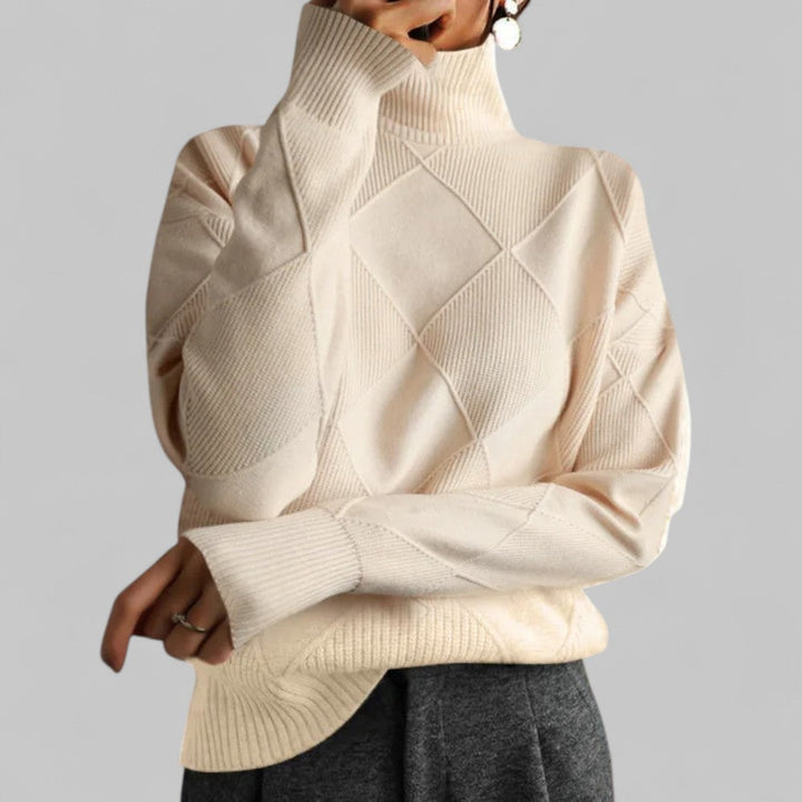 Nadia | Cozy Oversized Patterned Winter Turtleneck Sweater for Women