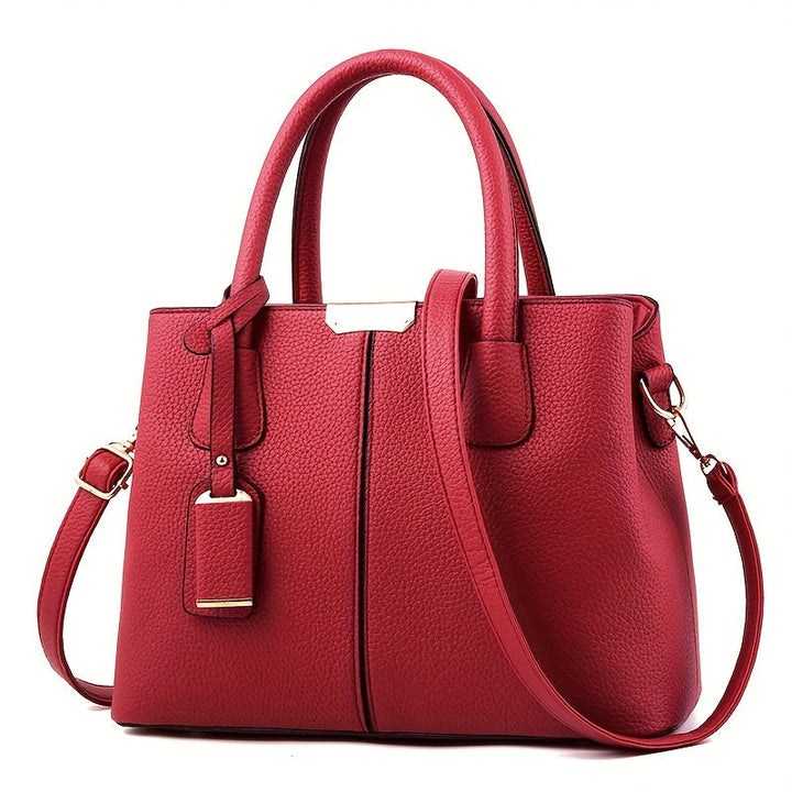 Amelia | Structured Leather Women’s Tote Handbag With Crossbody Strap