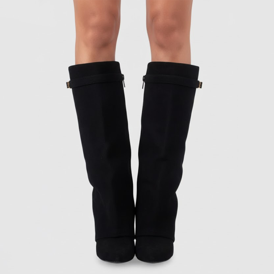 Arden | Over-The-Knee Leather Statement Boots With Adjustable Buckle For Women