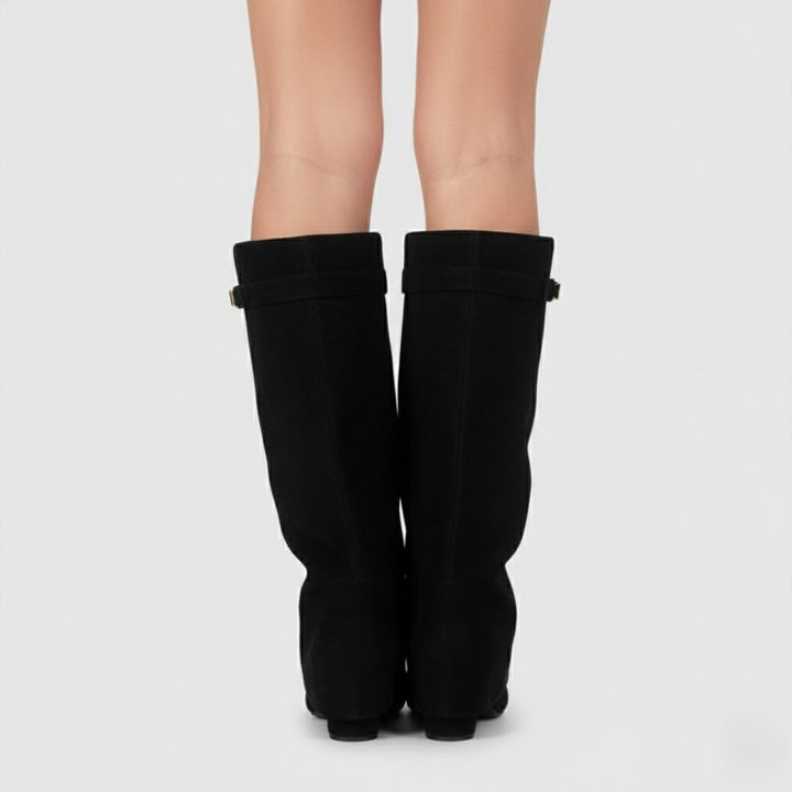 Arden | Over-The-Knee Leather Statement Boots With Adjustable Buckle For Women